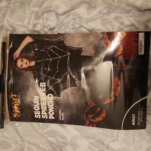 Halloween sequin spiderweb poncho